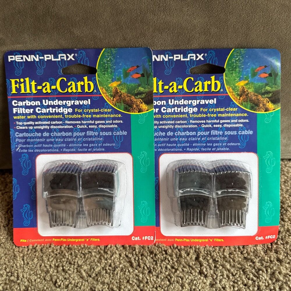 Penn Plax FC2 Filt-A-Carb for Multi-Pore and Under Gravel E Filter (2) 2 Packs